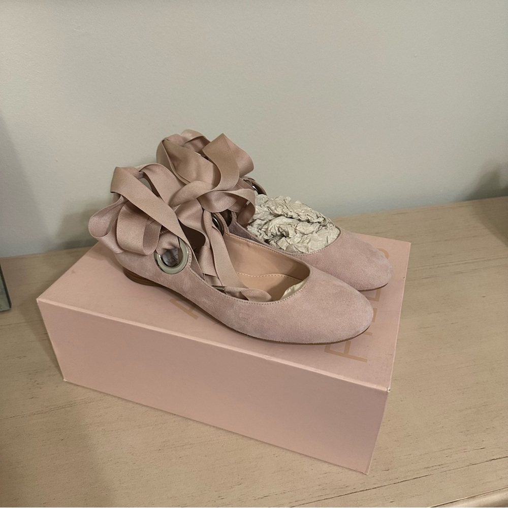 Elegant Pink Ballet Flats with Ribbon